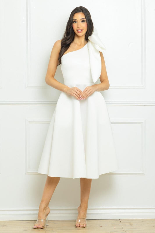 Vestido Liso Formal Color Blanco
