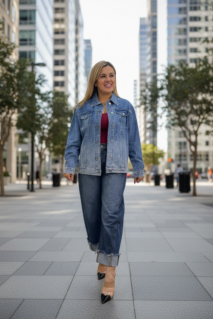 Chamarra de Mezclilla con Brillos