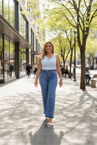 Jeans de Mezclilla Corte Relaxed Straight