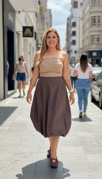 Blusa Beige Básica Straple