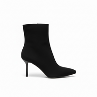 Botines Negros de Nubuck Color con Tacón de Aguja