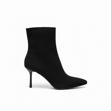 Botines Negros de Nubuck Color con Tacón de Aguja