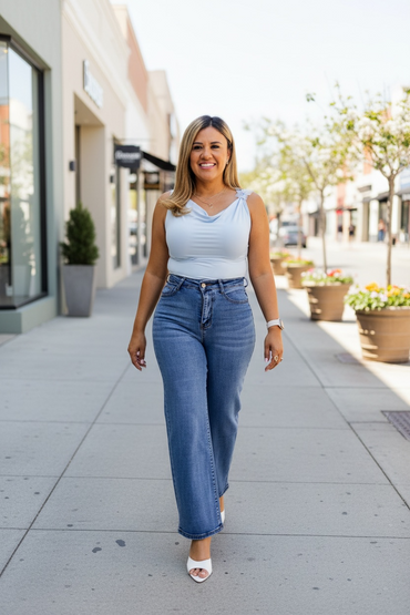 Jeans de Mezclilla Corte Relaxed Straight