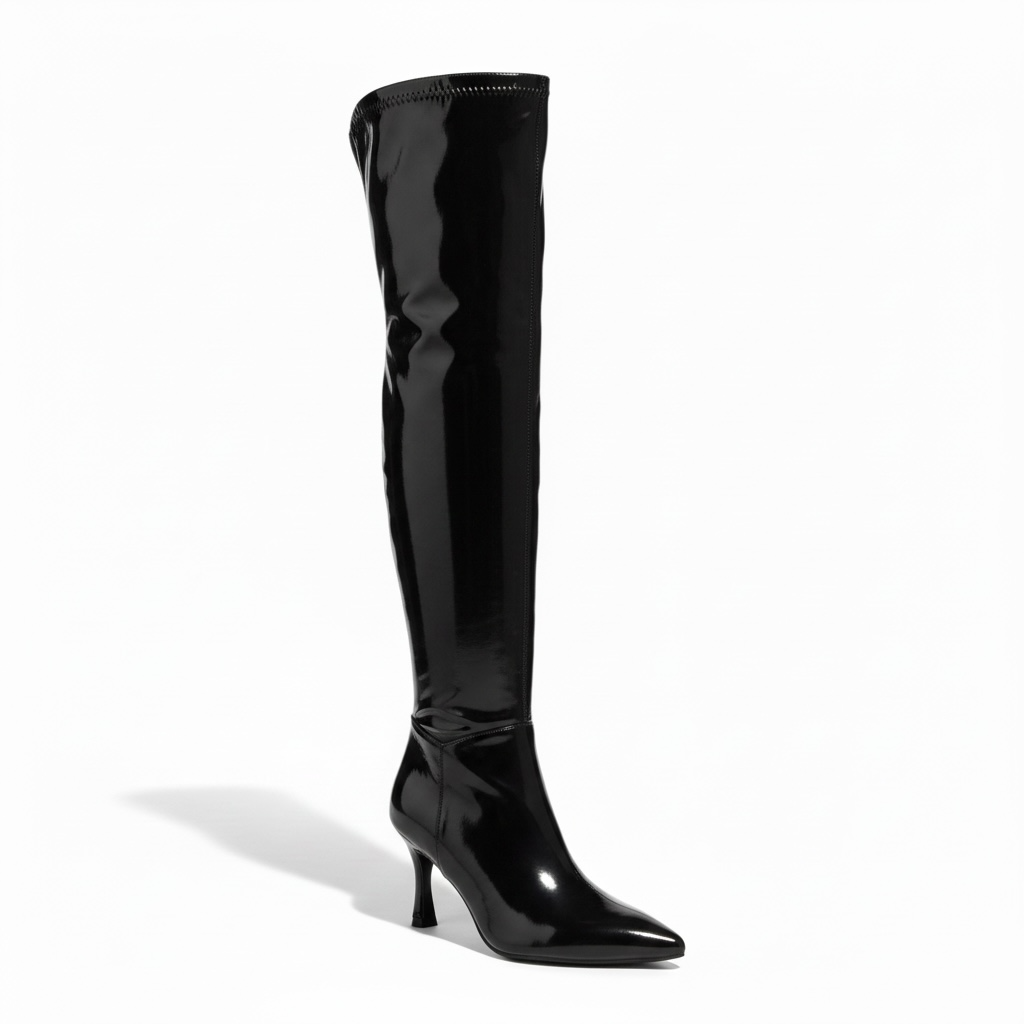 Botas Negras de Vinipiel Largas de Tacón