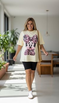 Blusa Amarilla con Estampado de Minnie con Brillos