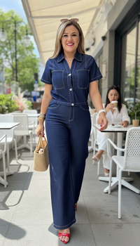 Set de Mezclilla de Blusa y Jeans Corte Relaxed Straight