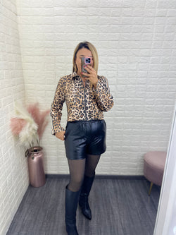 Chaquetín Estampado Animal Print con Rayas en las Mangas