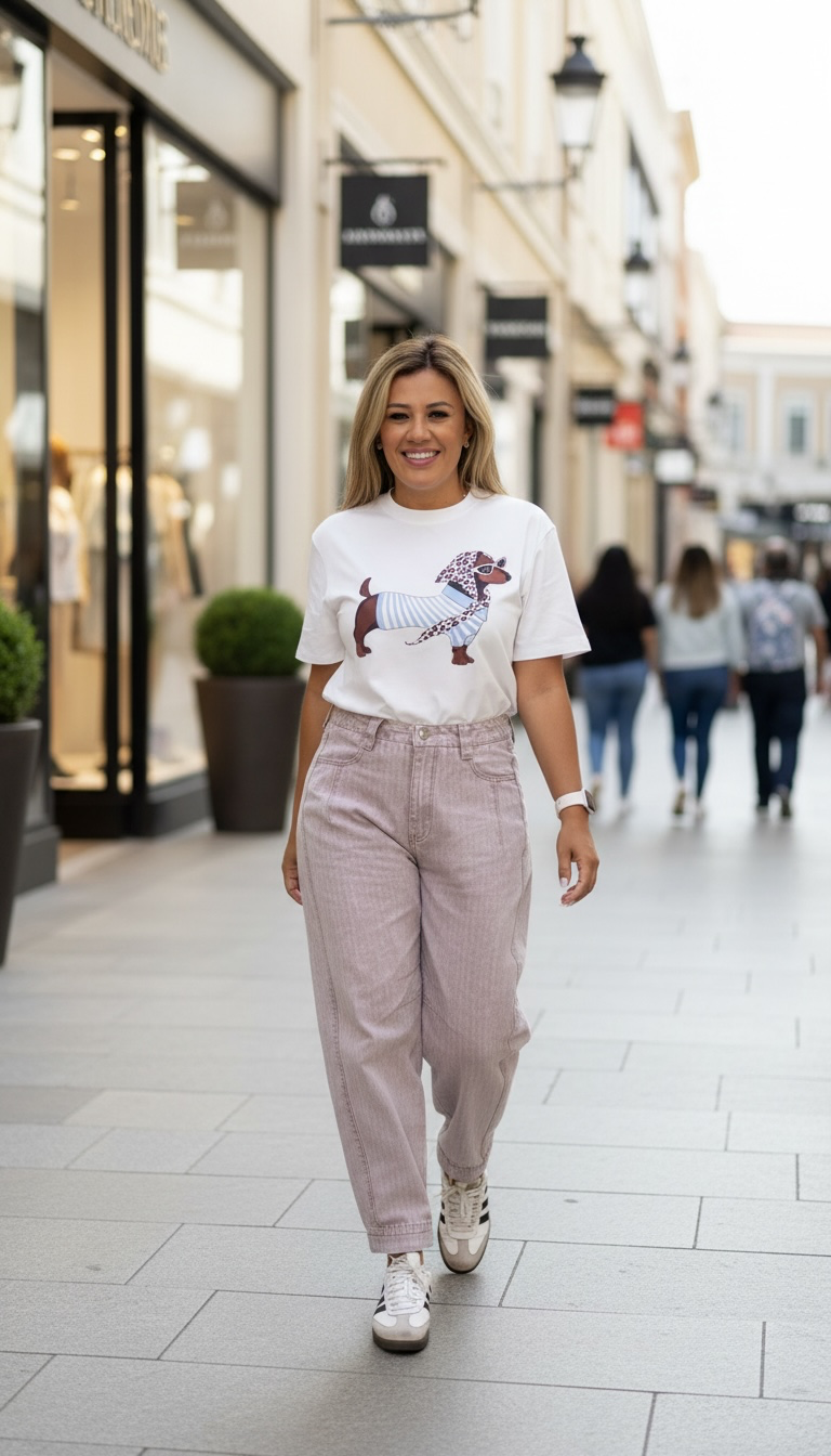 Blusa Blanca Estampado Perro Salchicha