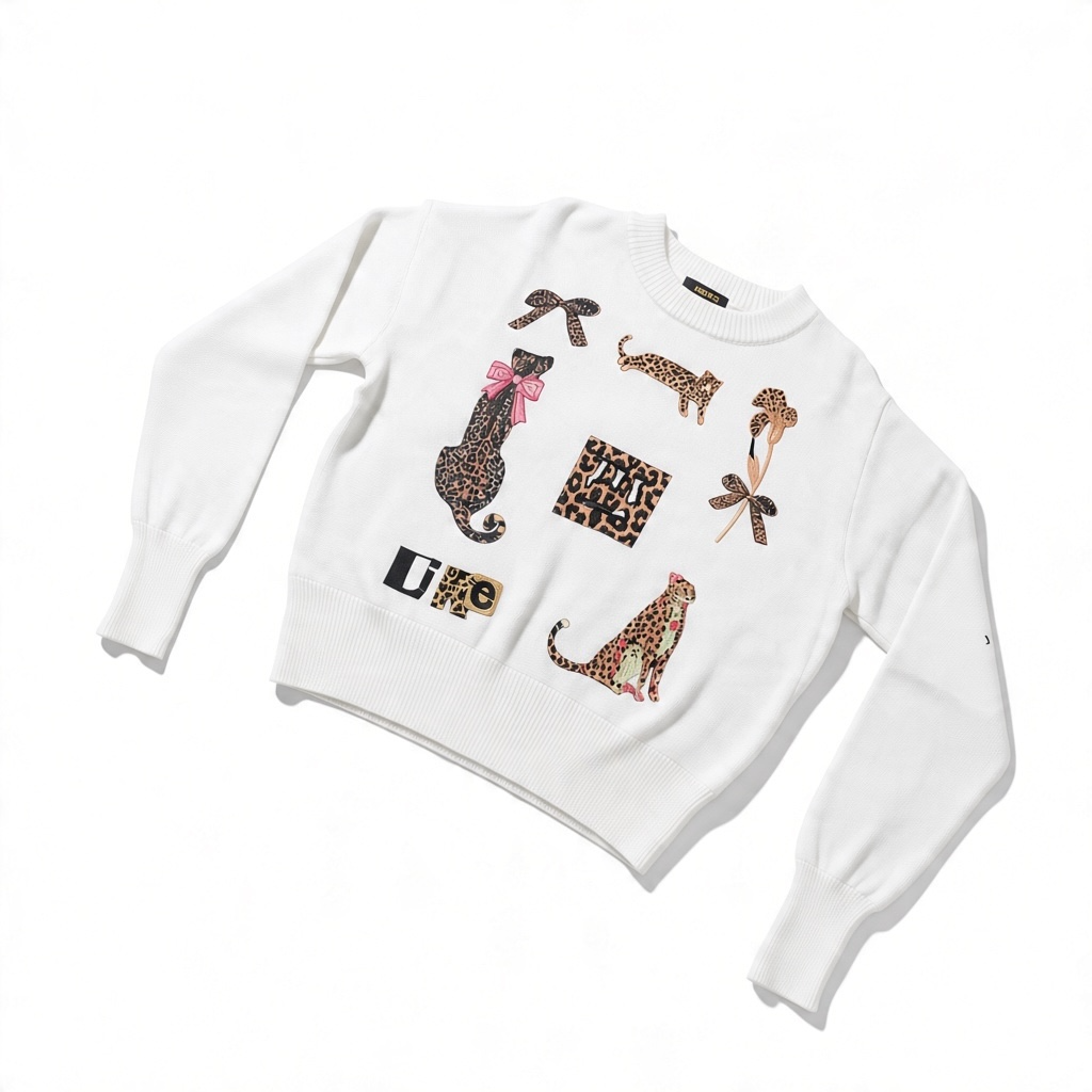 Suéter Tejido de Punto con Estampado Animal Print