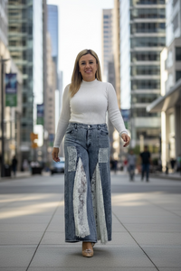 Pantalón de Mezclilla con Encaje