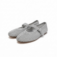 Zapatilla en Tela de Malla Color Plata