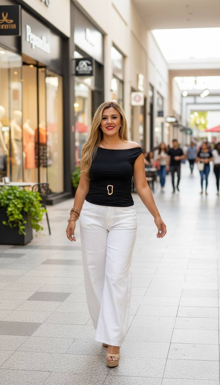 Blusa Color negro sin Mangas con Broche Dorado