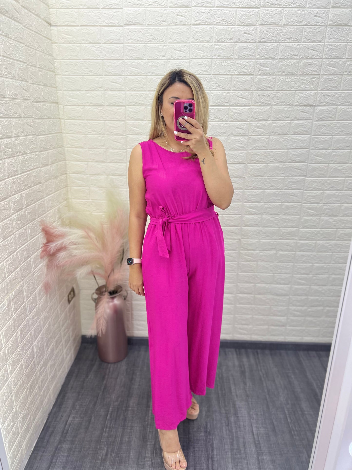 Jumpsuit Rosa con Cinto