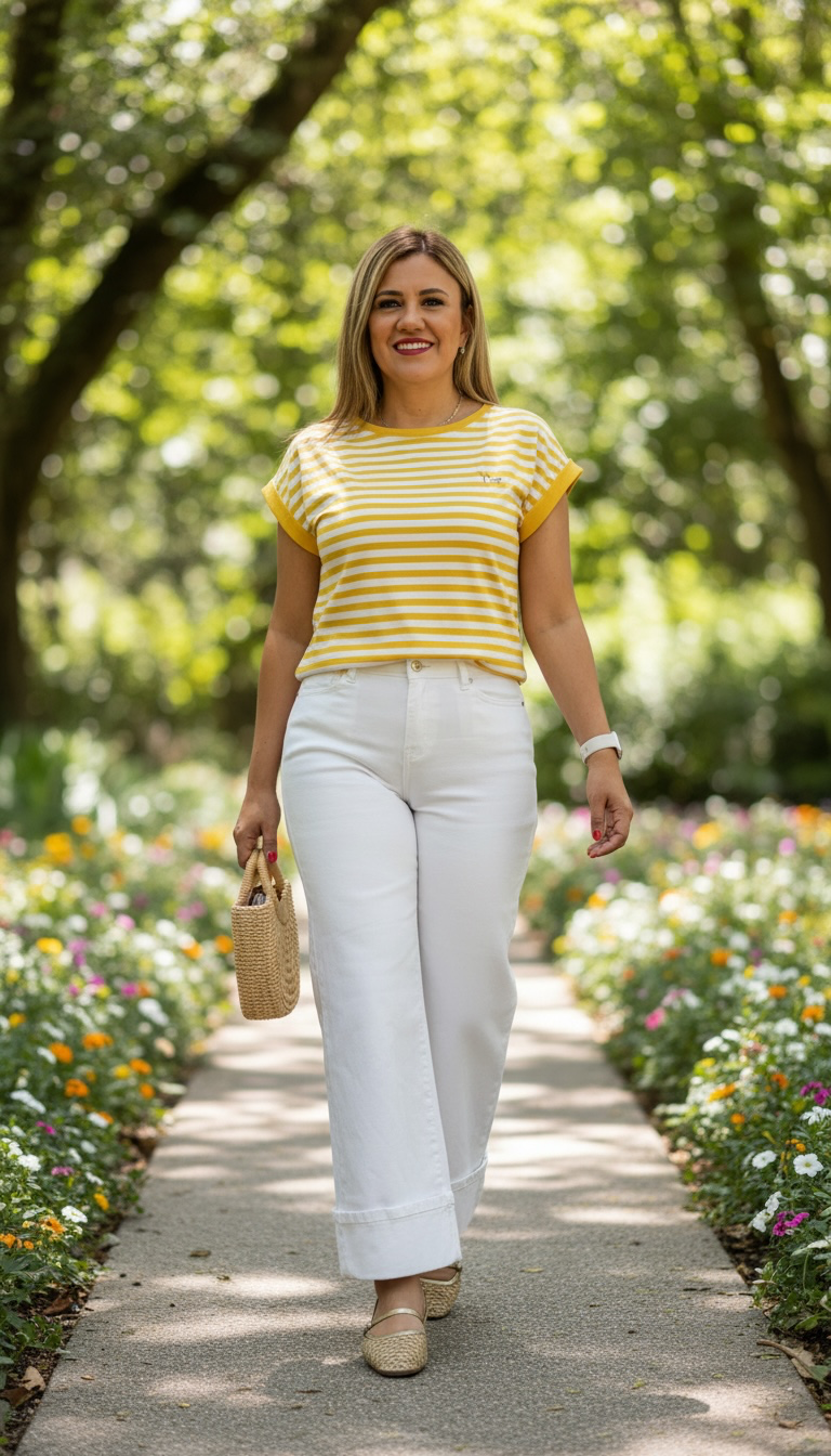 Blusa Rayada Amarilla con Blanco