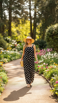 Palazo Negro Tipo Payasito Estampado Polka Dots