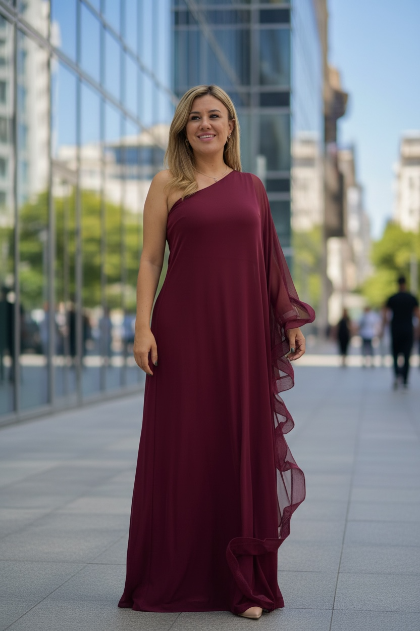 Maxi Jumpsuit Color Guindo Liso