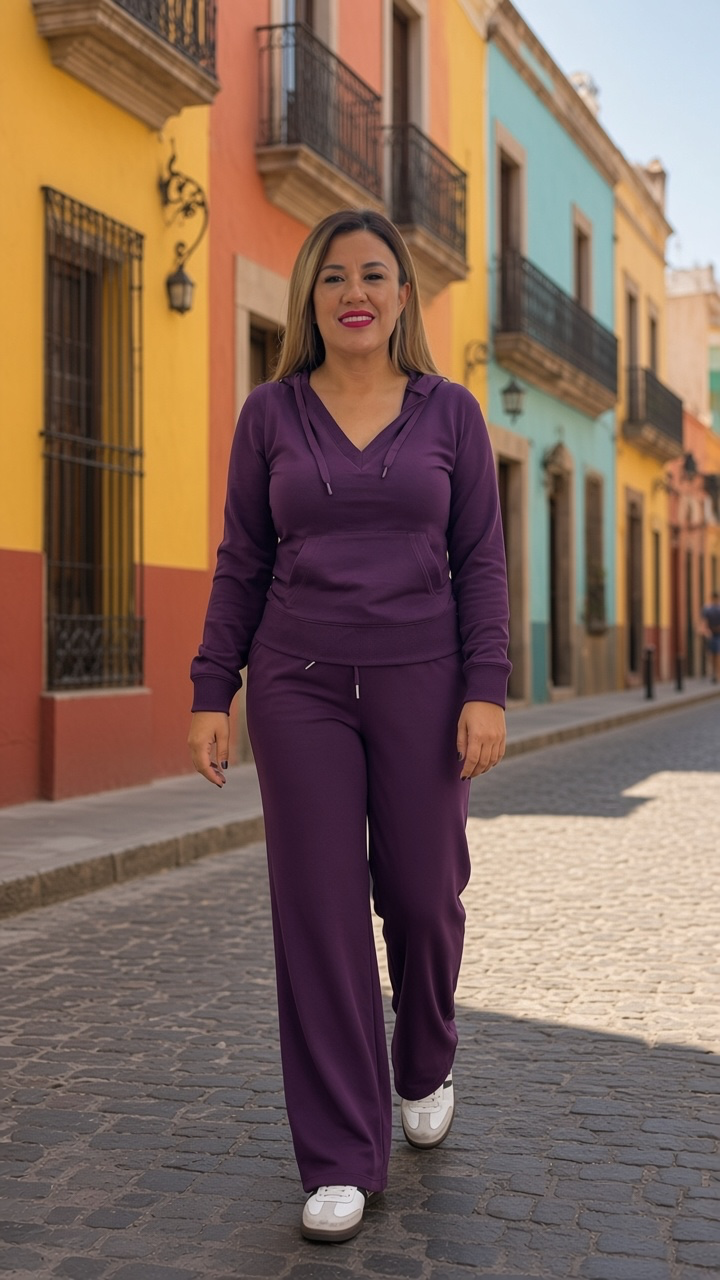 Conjunto Deportivo Sudadera y Pans Color Uva