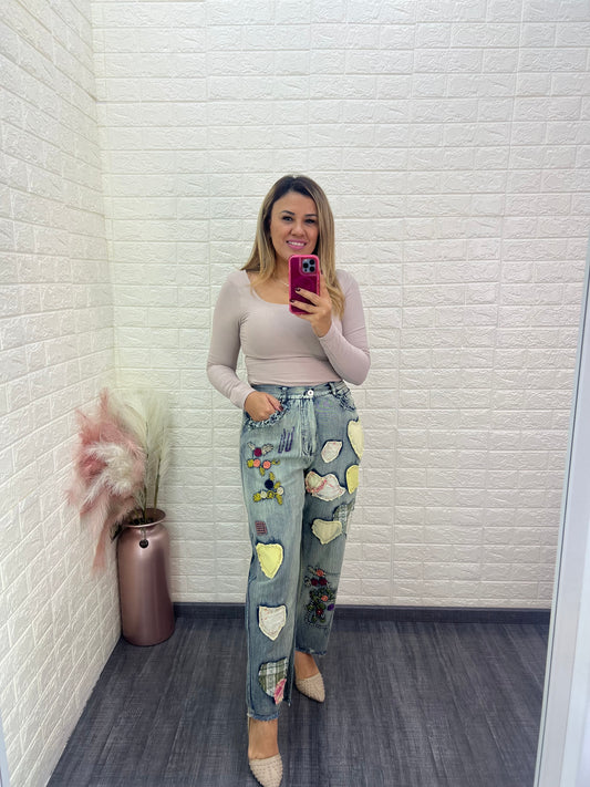 Jeans de Mezclilla Corte Baggy
