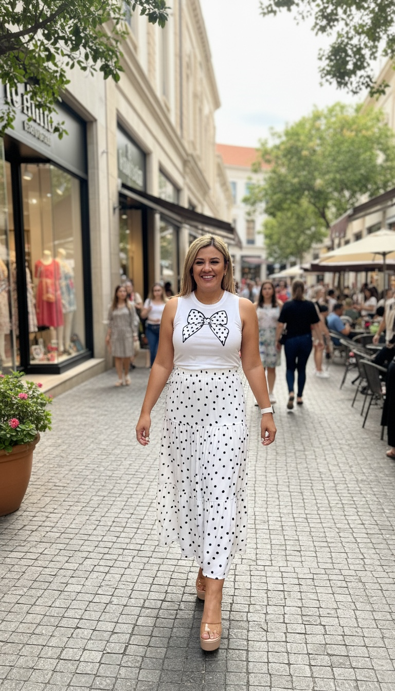 Playera Blanca de Resaque Estanpado Moño
