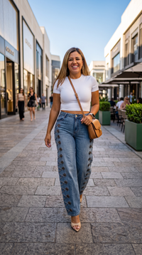 Blusa Corta Básica Blanca de Manga Corta