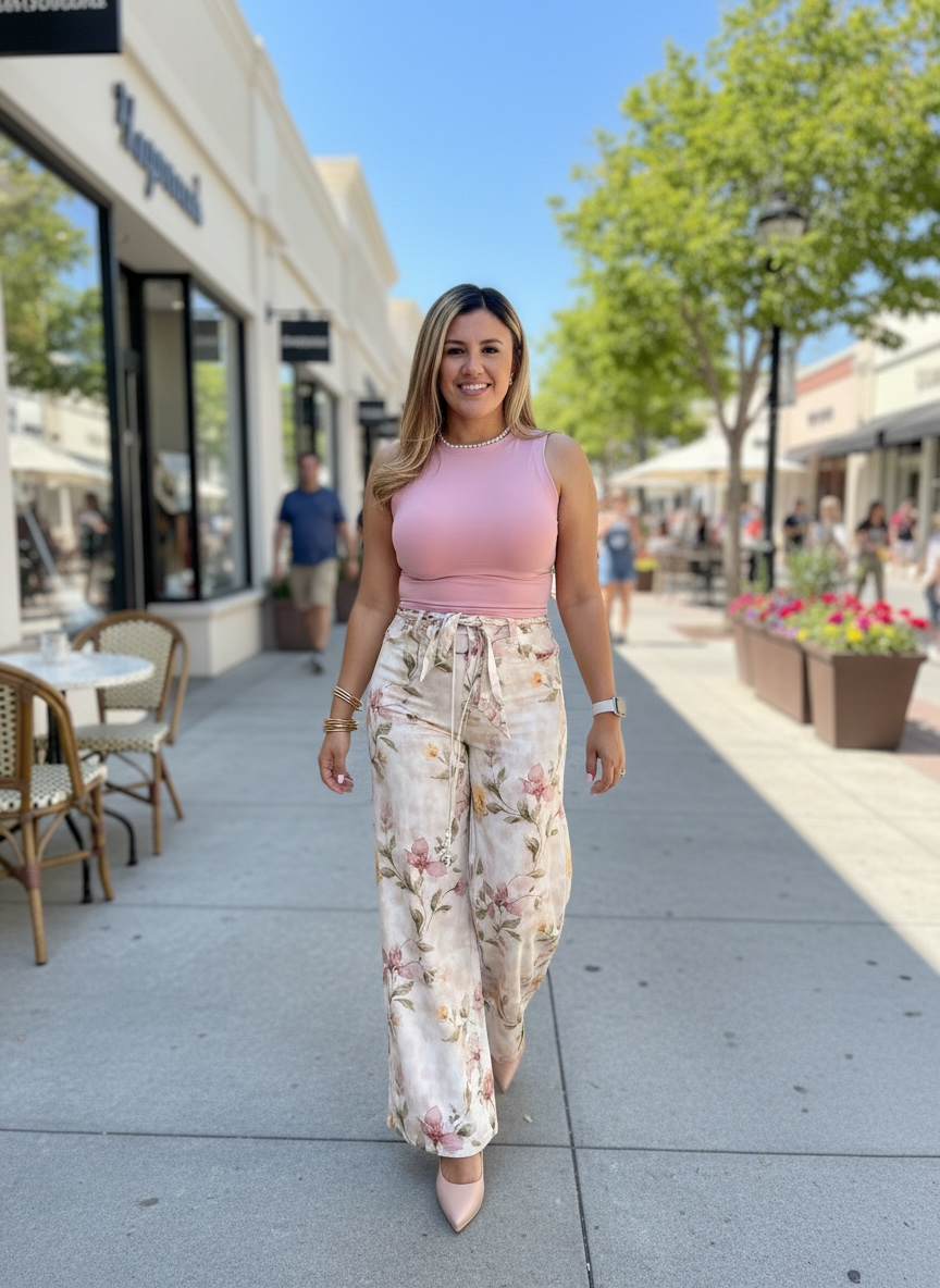 Blusa Rosa Corta Básica Sin Manga