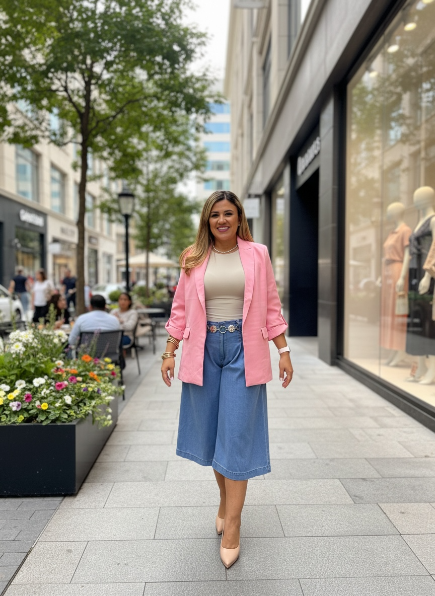 Blazer Casual Color Rosa