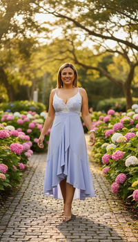 Vestido de Tirantes Con Cruzado Color Sky Blue
