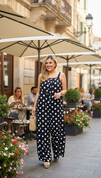 Palazo Negro Tipo Payasito Estampado Polka Dots