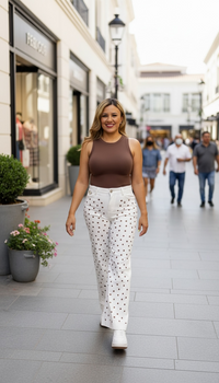 Jeans Blanco de Mezclilla Corte Wide Leg