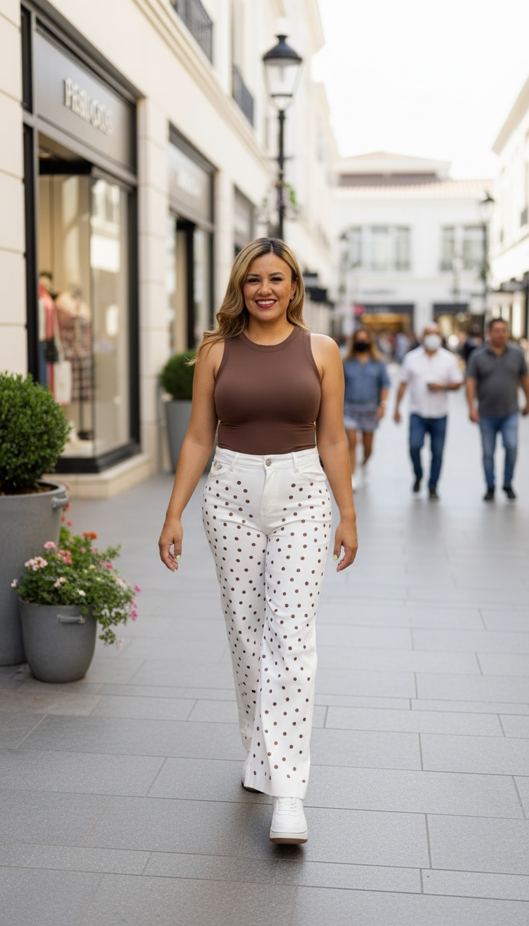 Jeans Blanco de Mezclilla Corte Wide Leg