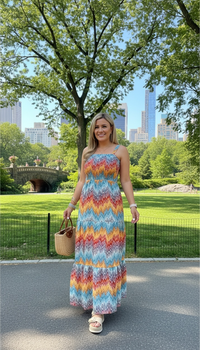 Vestido de Tirantes Estampado de Colores