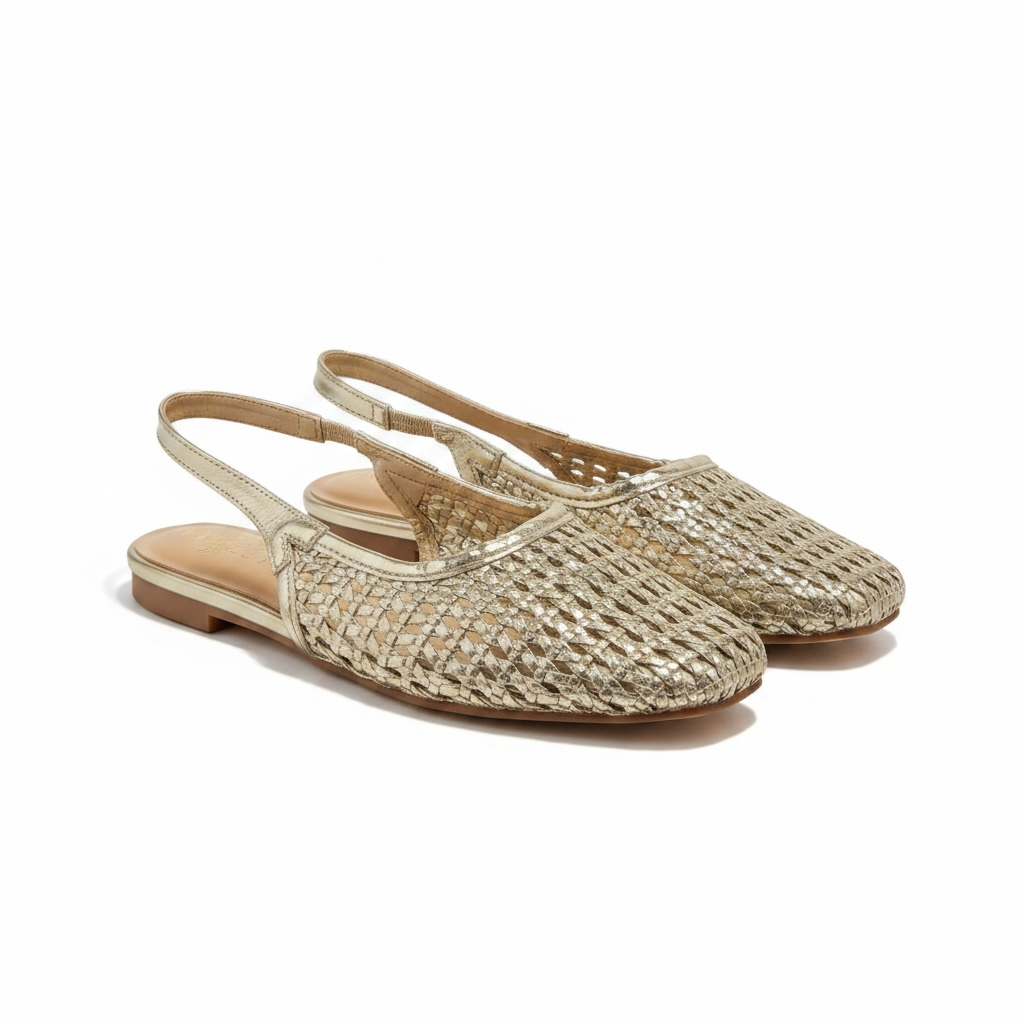 Chancla Zapatillas Color Dorado de Malla Completa