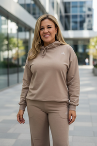 Set Beige Sudadera con Capucha y Pans