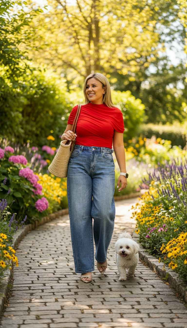 Blusa Roja Cruzada de Mesh