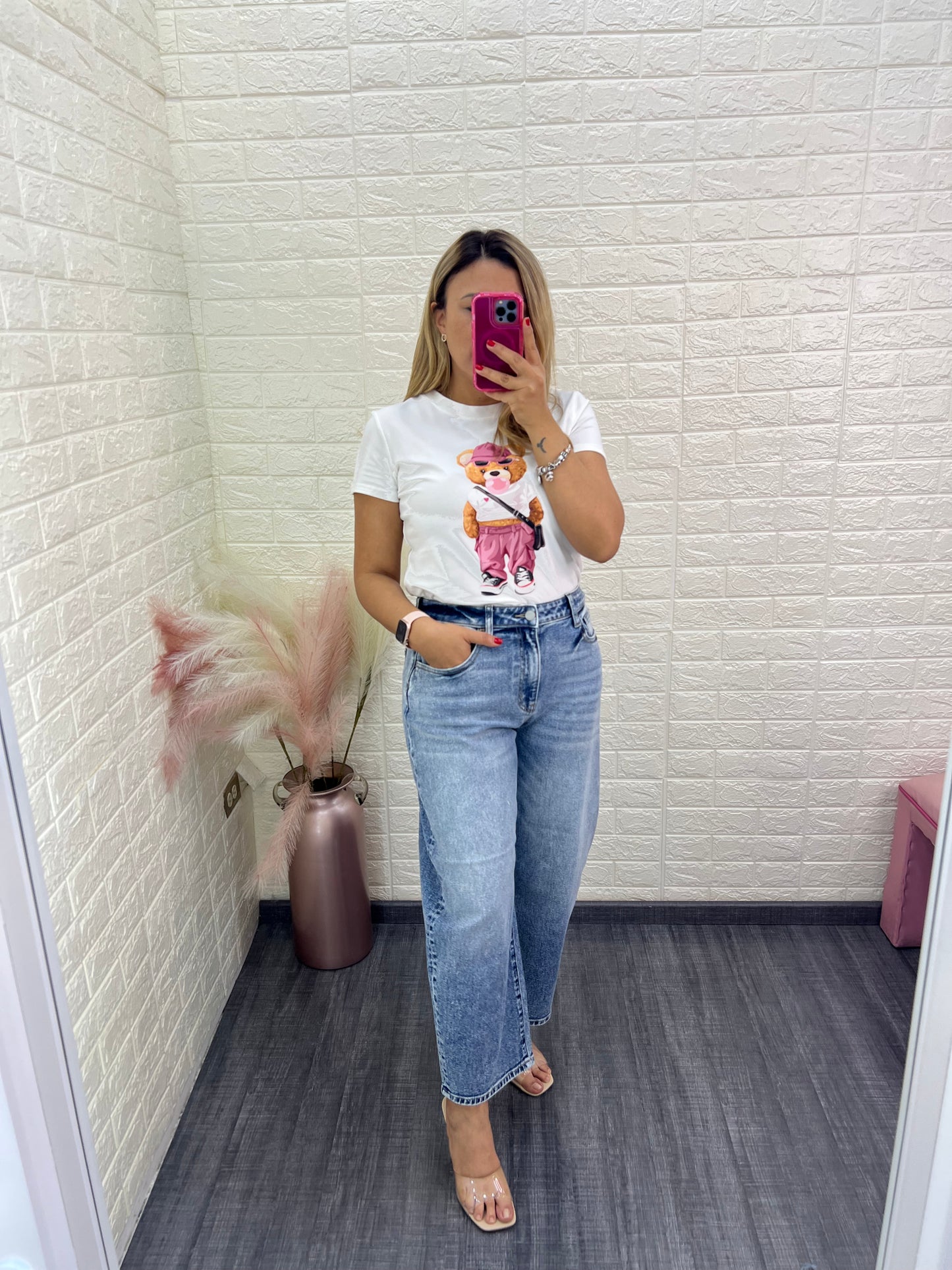 Jeans de Mezclilla Color Light Wash Corte Barrel Jean