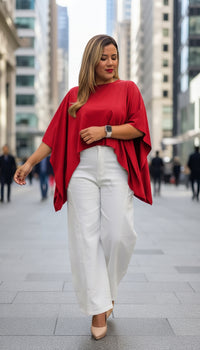 Blusa Roja Tipo Capa