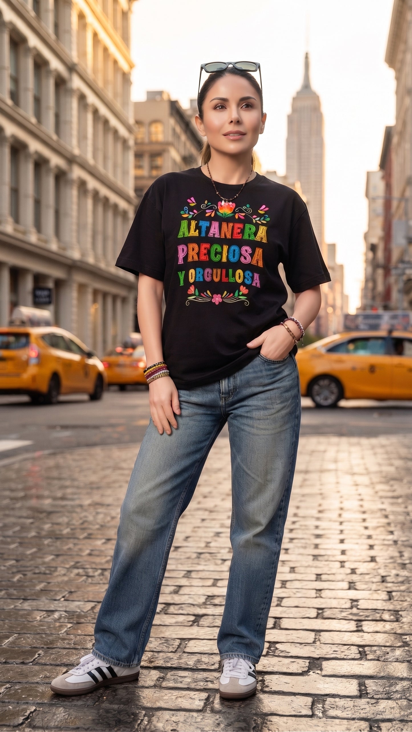 Playera Negra Estampado Slogan Mexicana