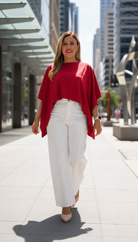 Blusa Roja Tipo Capa