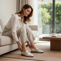 Mocasines Color Cream con Hebilla