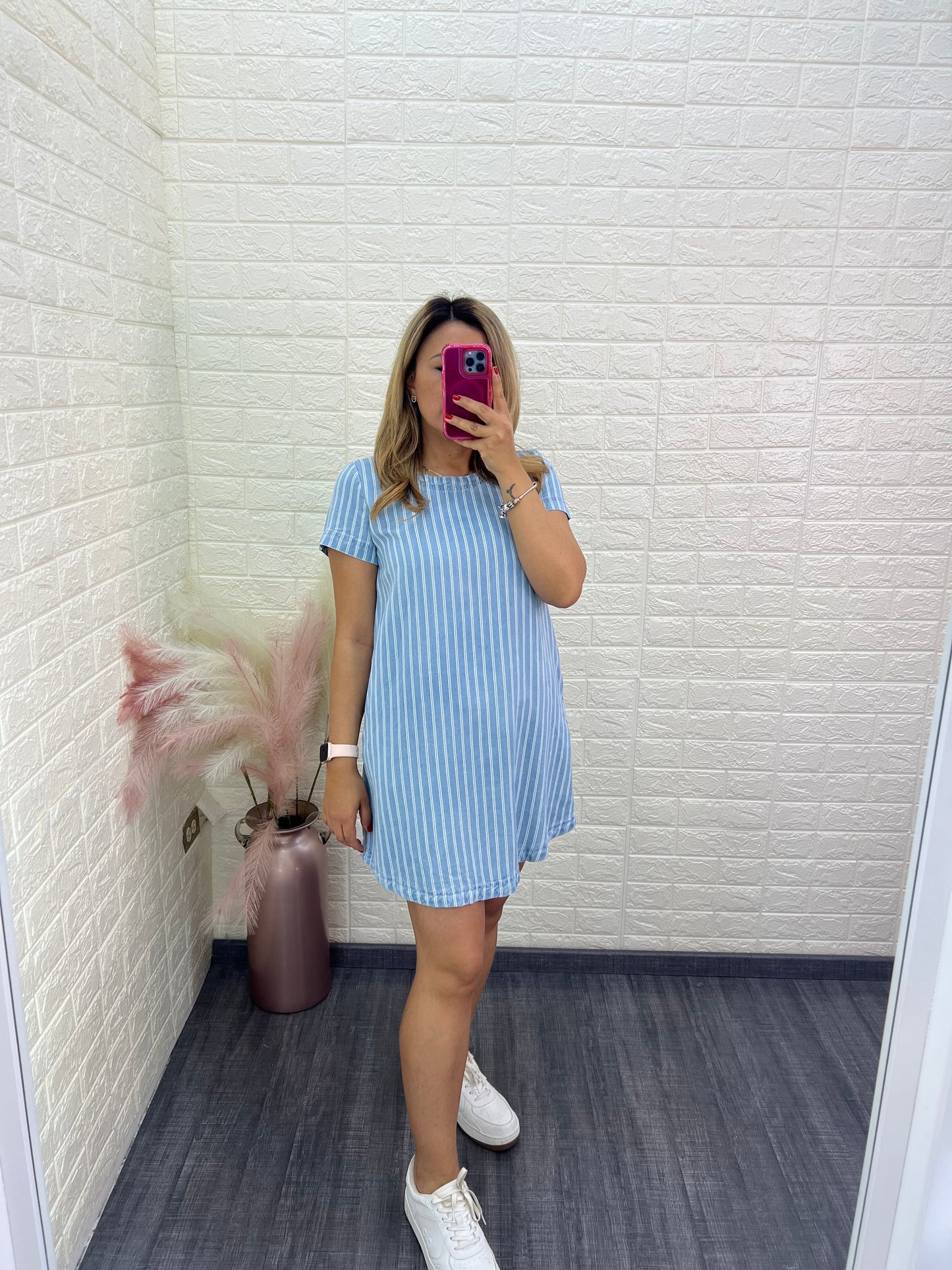 Vestido de Mezclilla Corte Amplio Color Light Wash
