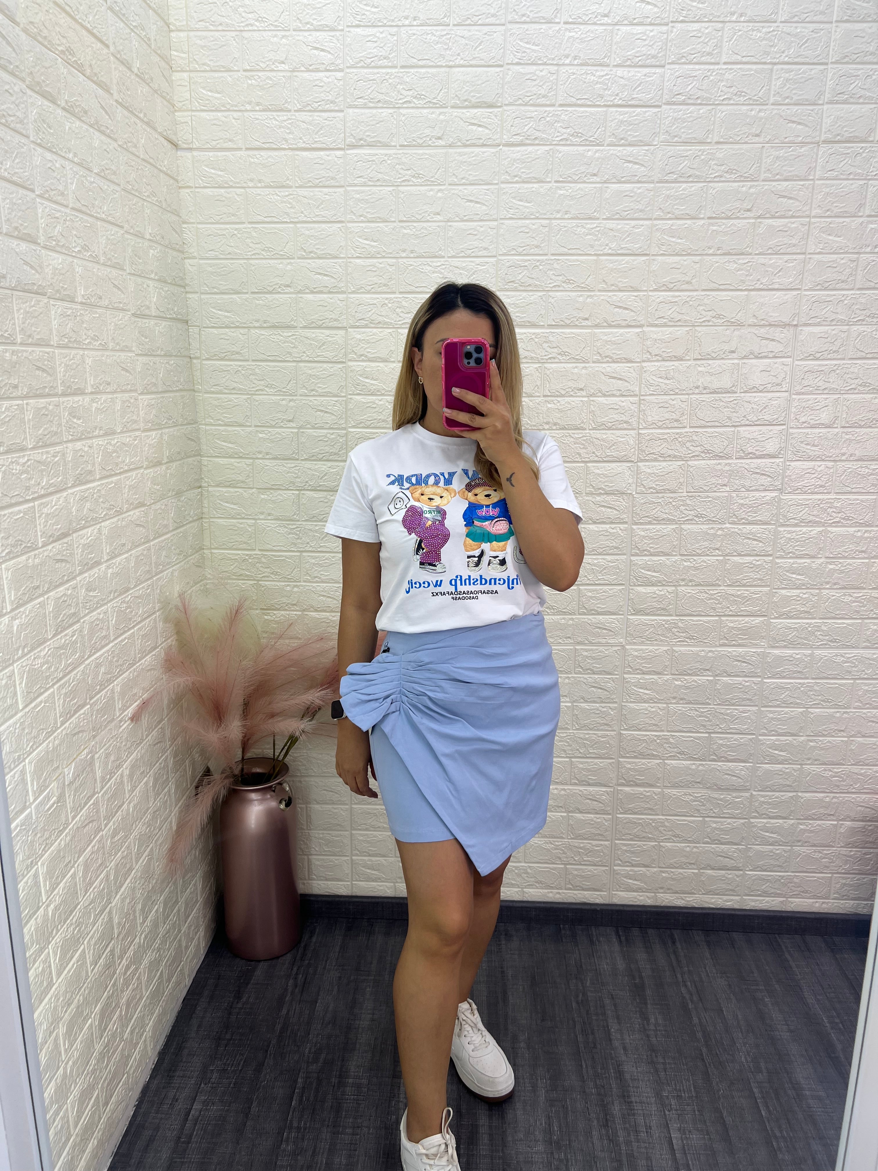 Mini Falda Color Sky Blue