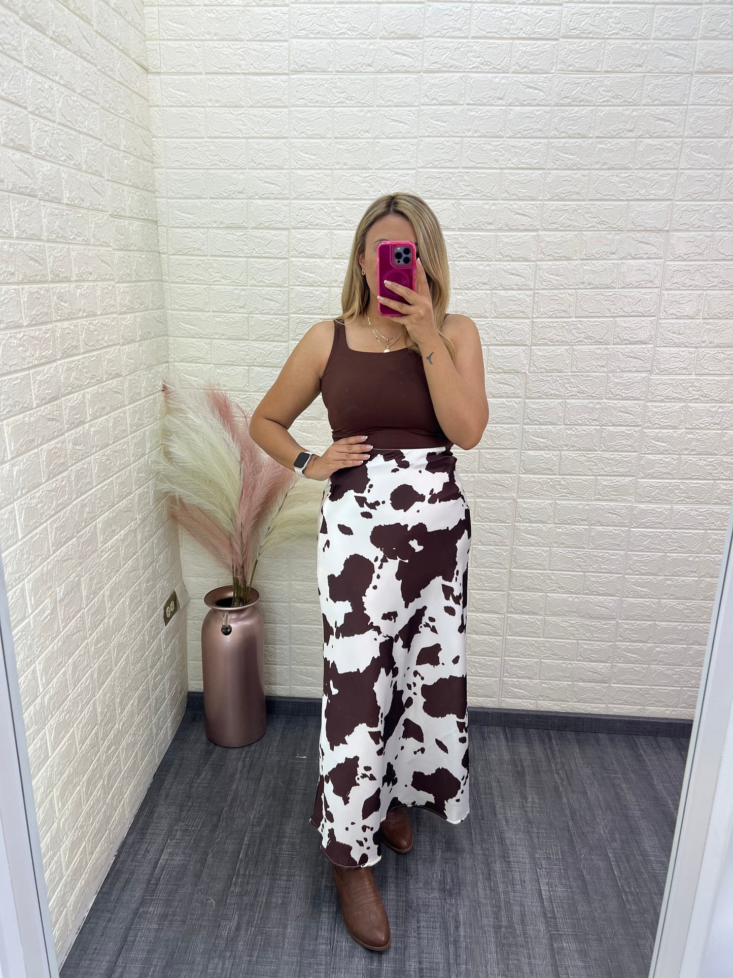 Falda Satinada Estampada