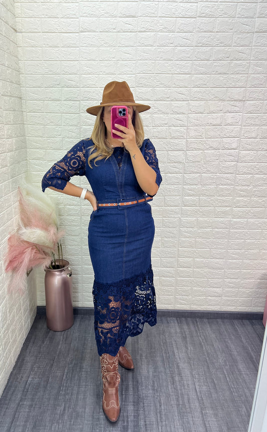 Vestido Largo de Mezclilla Ligera