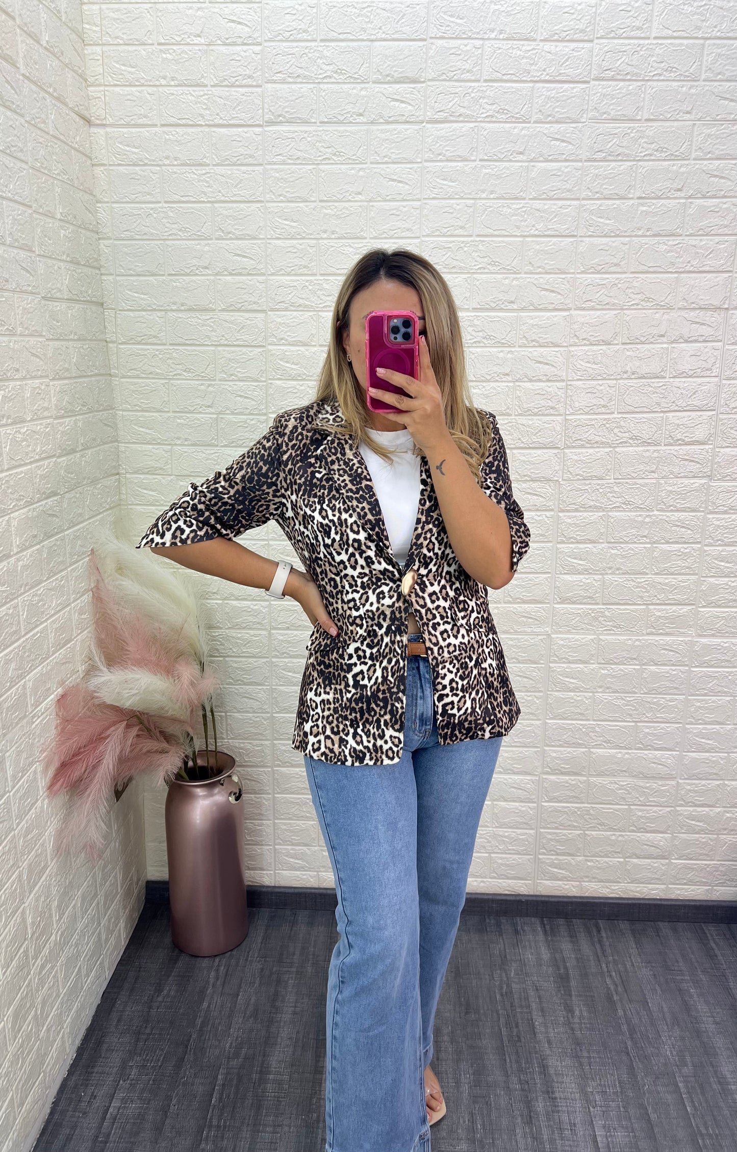 Blazer Casual Estampado Animal Print