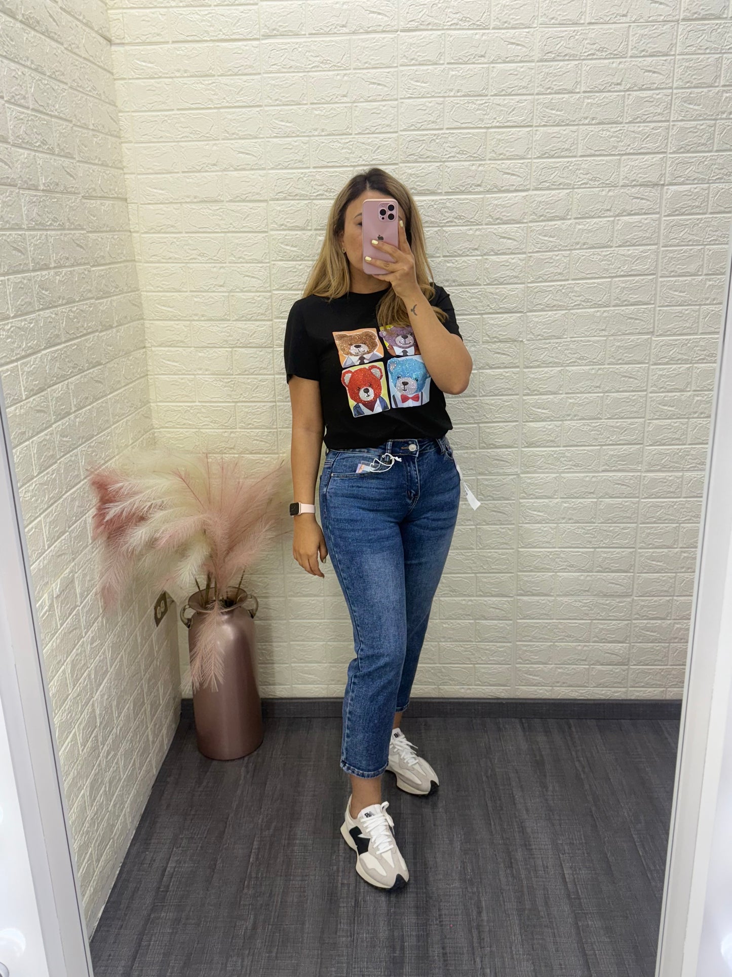 Blusa Negra Estampado Osos