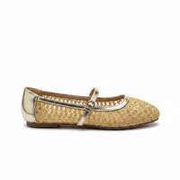 Zapatilla Dorada de Mesh con Cintilla