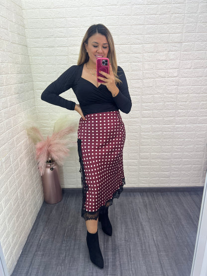 Blusa Negra de Licra de Manga Larga