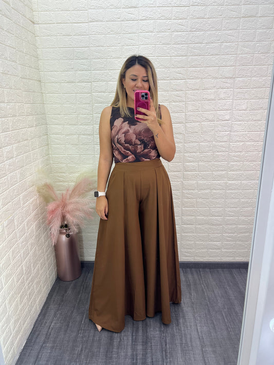 Blusa de Mesh de Tirantes Estampado Flores