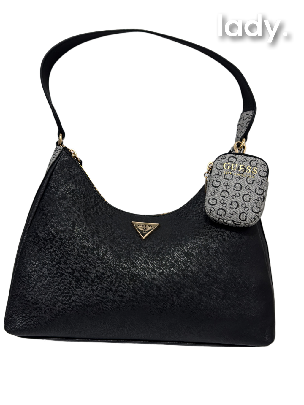 Bolso Negro Con Gris Guess