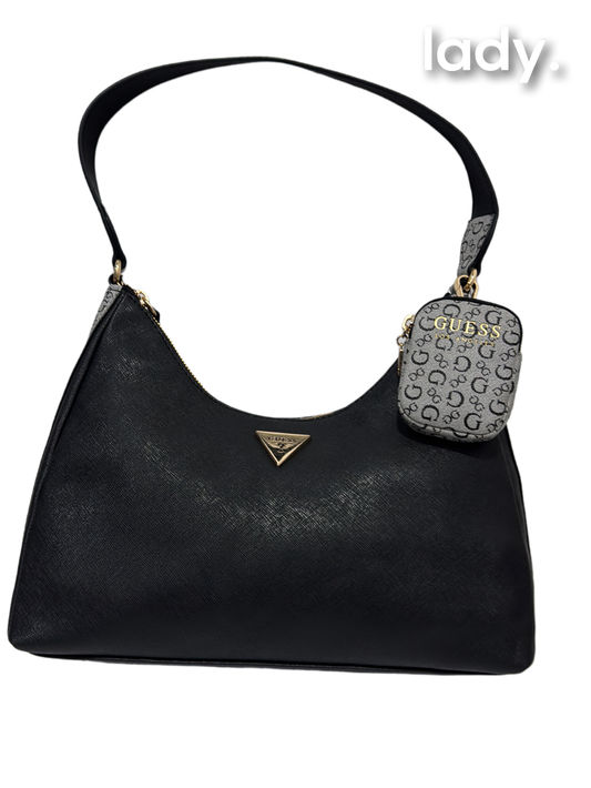 Bolso Negro Con Gris Guess